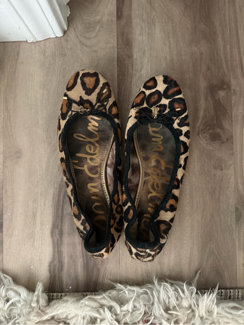 Sam Edelman Leopard Print Ballet Flats - Tan and Black